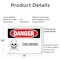 Signmission Chlorine Danger Sign, Plastic, 14in W x 10in L, 2PK OS-2PACK-DS-P-1014-L-1065 - alternate 3
